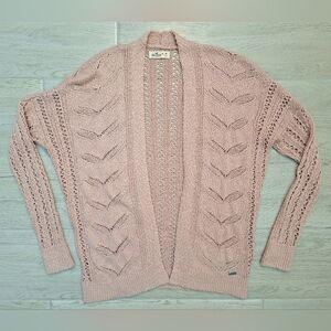 Hollister Women's Blush Pink Cozy And Soft Open Knit Open Cardigan - Size Medium